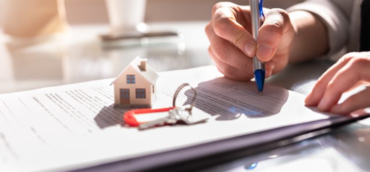 Signing House Rental Contract Document And Property Lending